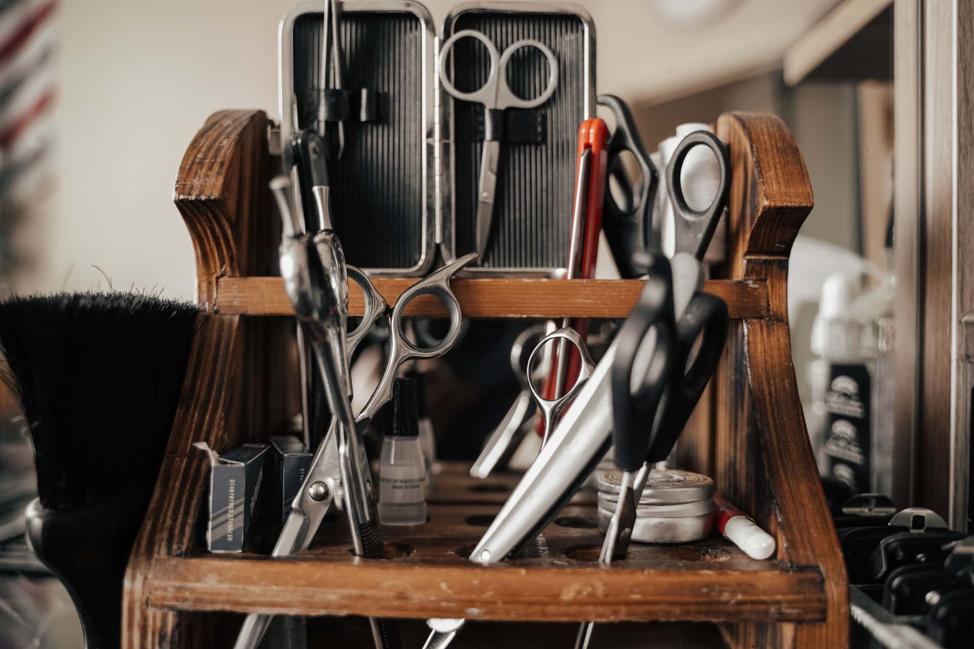 Affordable styling tools on a shop shelf