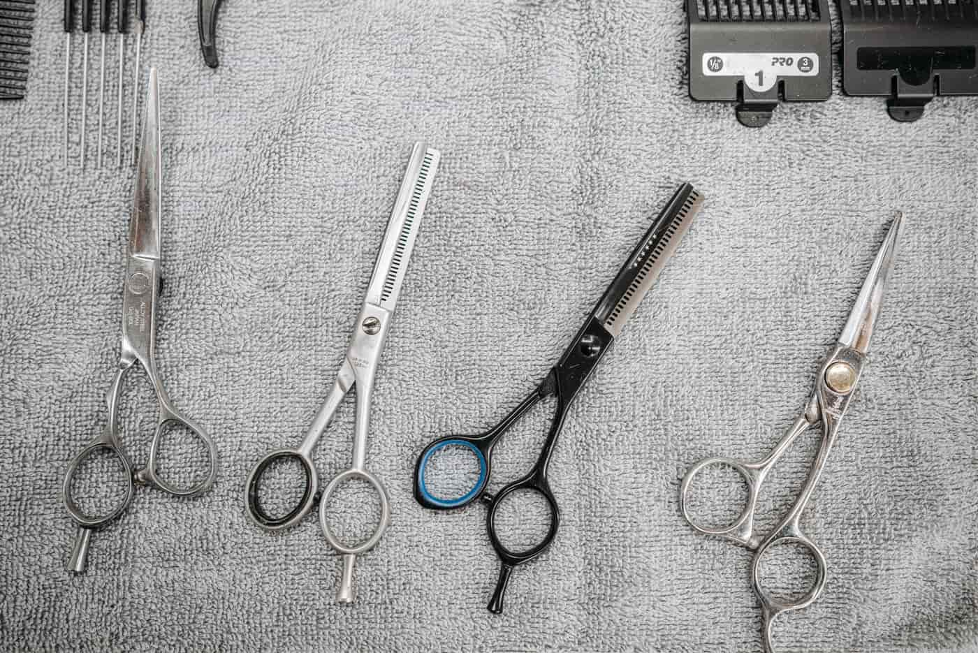 Styling tool attachments arranged on a surface