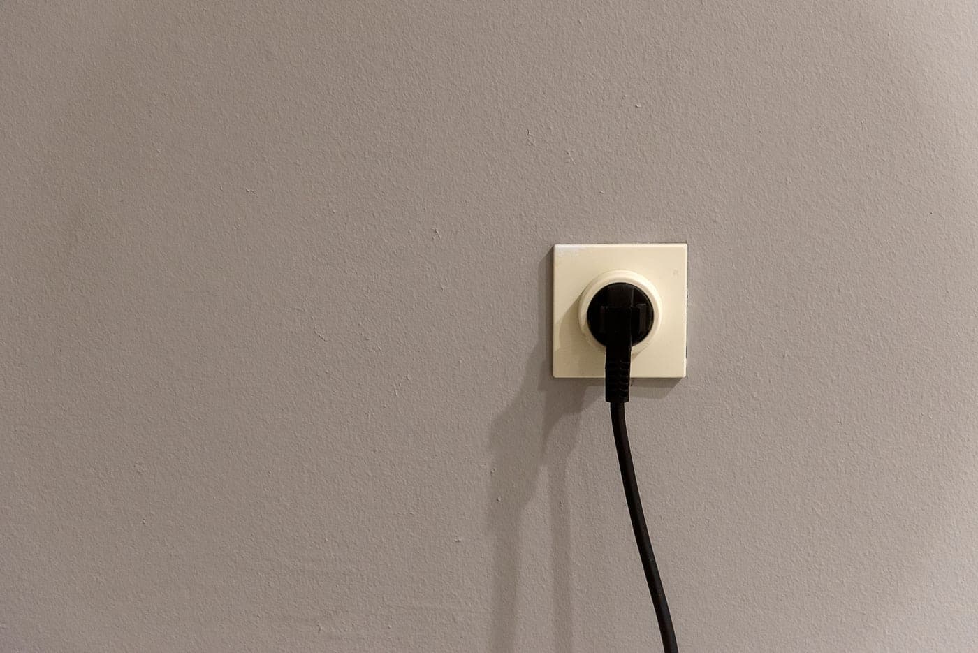 A British three-pin wall socket