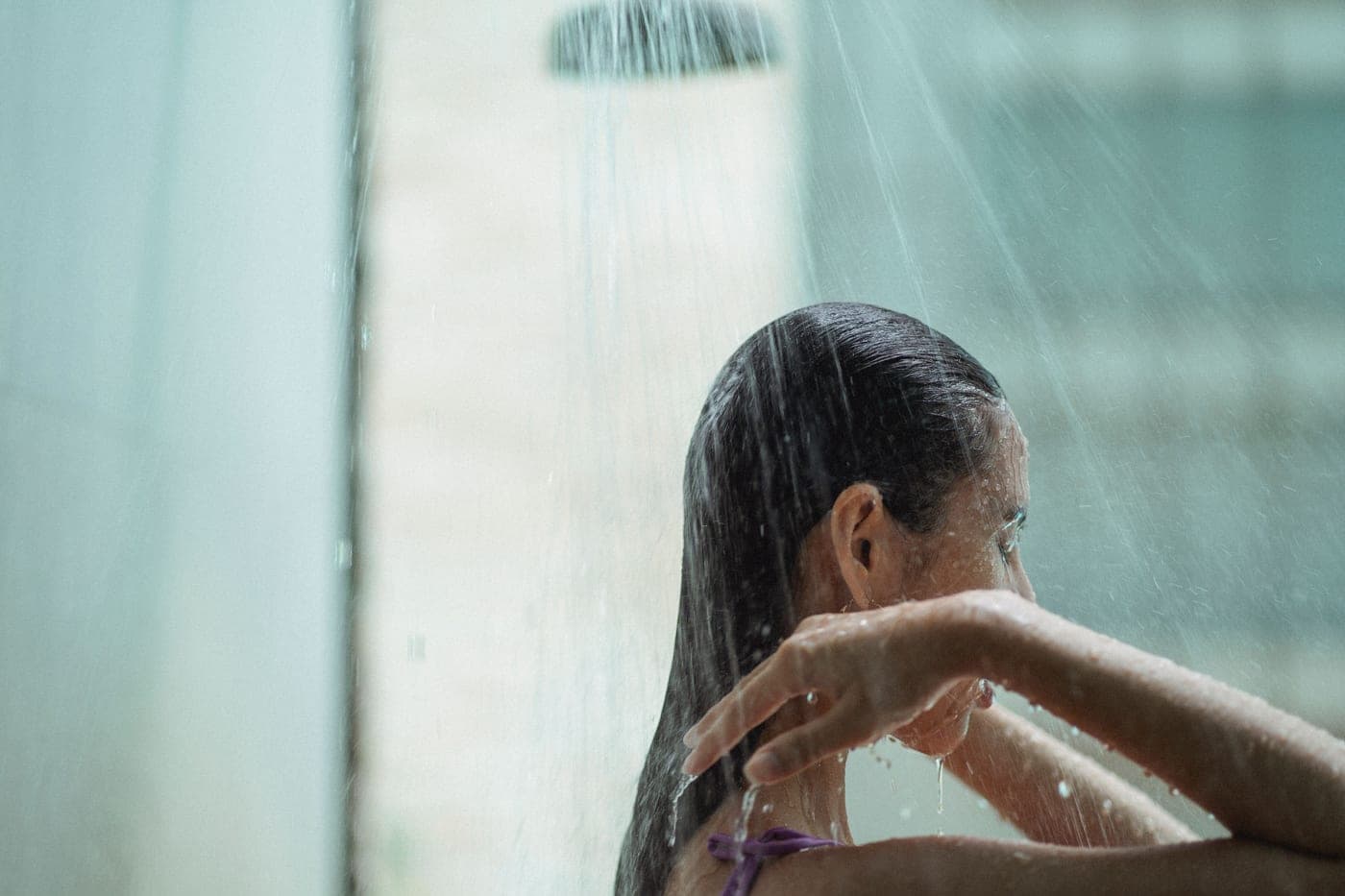 Wet hair after washing